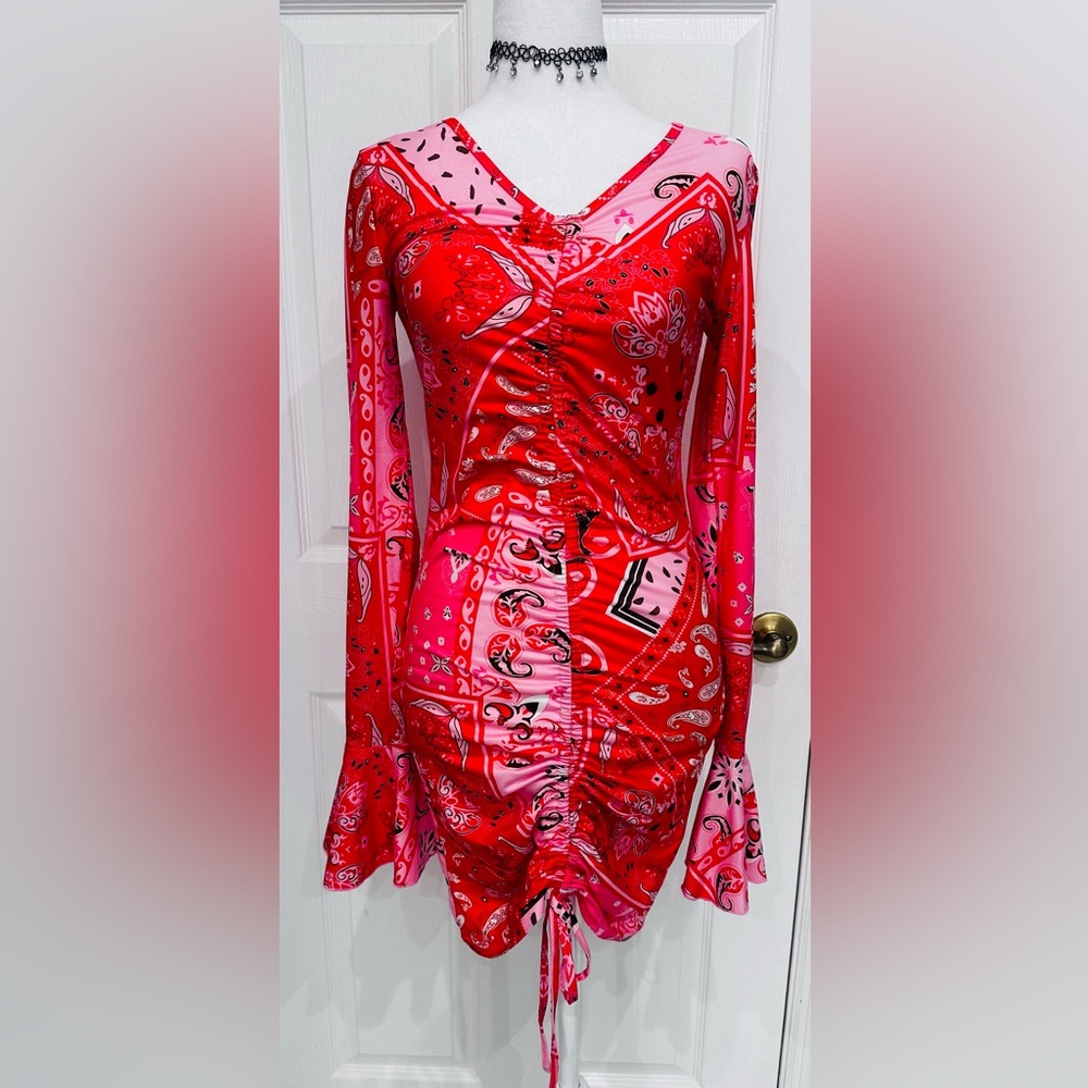 Bodycon Drawstring Dress Small - Picture 2 of 4